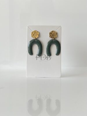 img_5099 Boucles d’oreilles arche vert foncé et doré