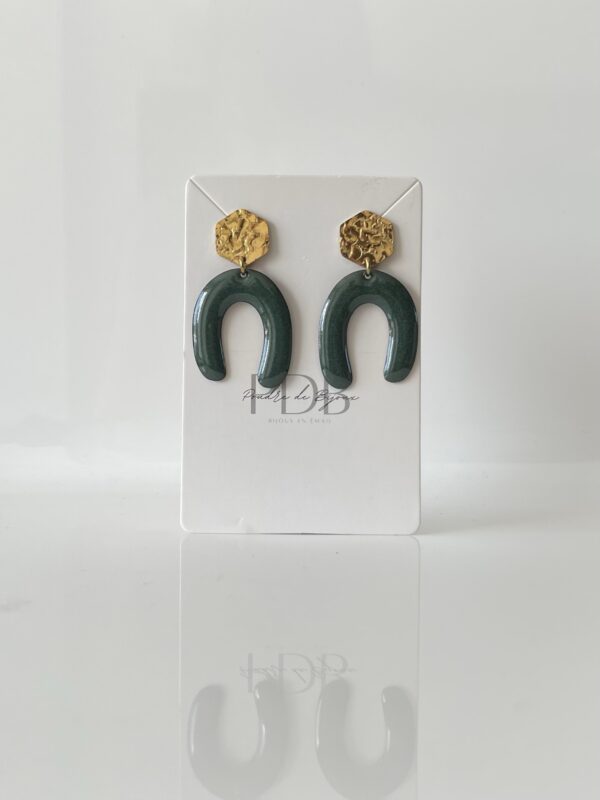 img_5099 Boucles d’oreilles arche vert foncé et doré