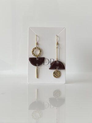 img_5104 Boucles d’oreilles asymétriques marron et doré