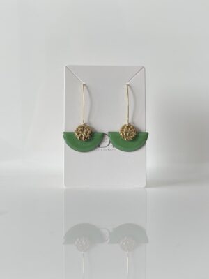 img_5106 Boucles d’oreilles éventail vert et doré