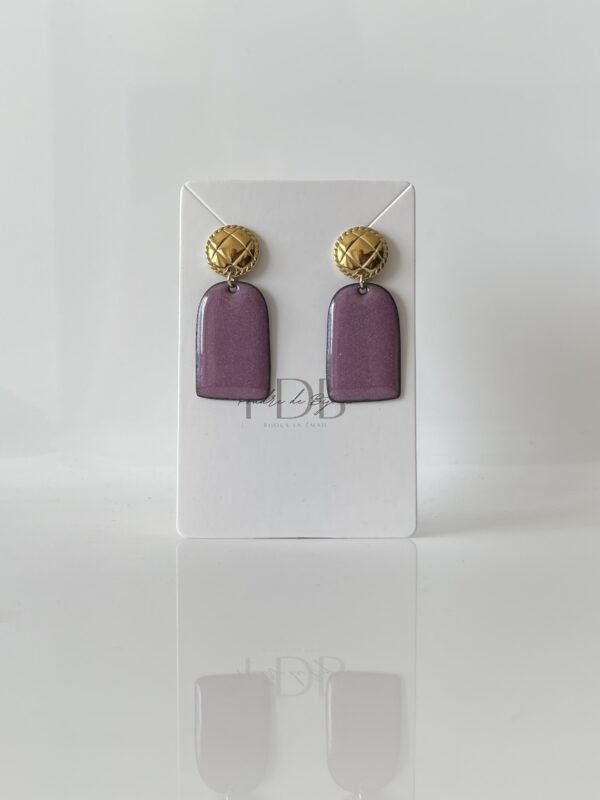 Boucles d’oreilles arche vieux rose et doré