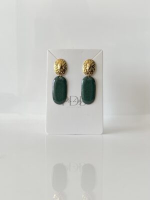img_5119 Boucles d’oreilles ovales vert foncé et doré
