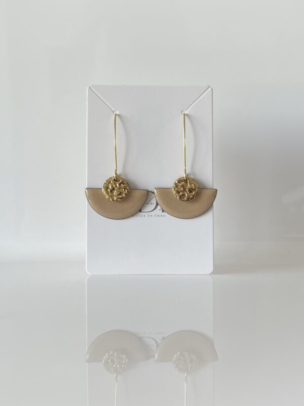 img_5290 Boucles d’oreilles éventail beige et doré