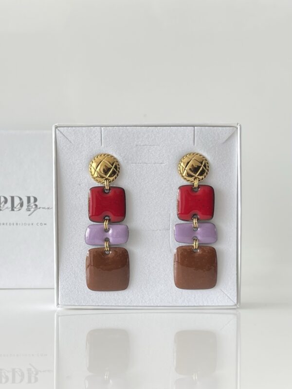 img_5473 Boucles d’oreilles rouge mauve marron