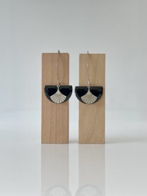 Boucles d’oreilles noir et argenté