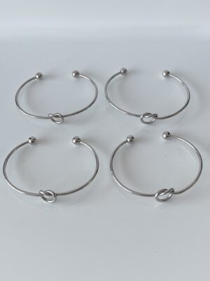 img_6248 Bracelet jonc noeud en acier inoxydable - Lot de 4 pièces