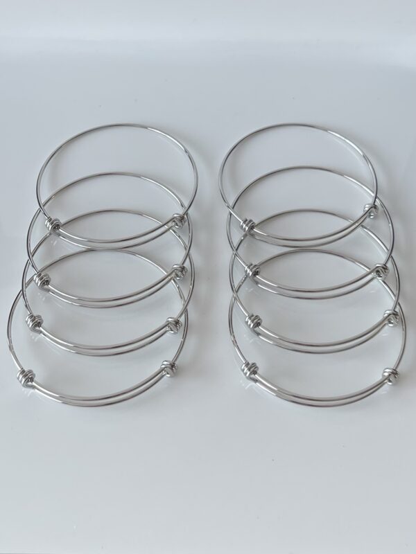 Bracelet jonc ajustable en acier inoxydable - Lot de 19 pièces
