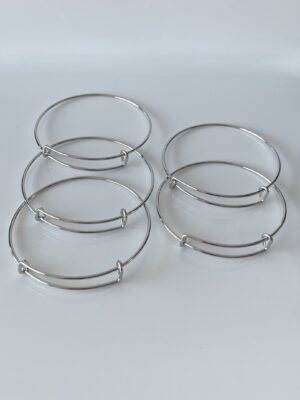 img_6254 Bracelet jonc ajustable en acier inoxydable - Lot de 5 pièces